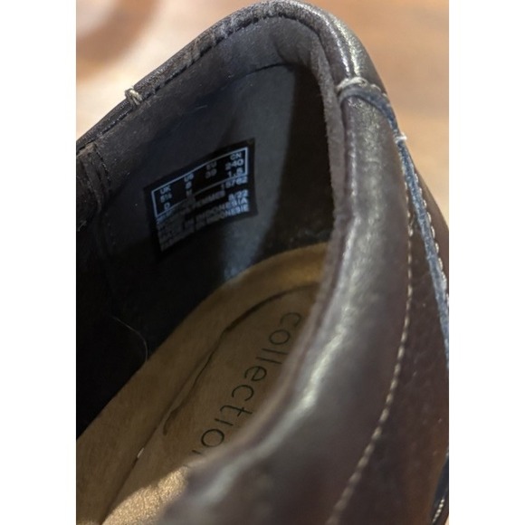 Clarks Shoes Women's 8M Brown Tumbled Leather Cora Giny Zip Up Comfort Loafer - Picture 5 of 6